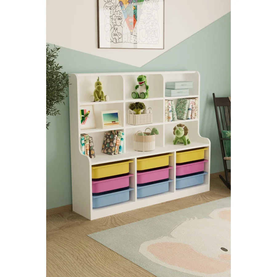 Remaks Sinous 9 Sepetli Çok Amaçlı Oyuncak Dolabı Mavi