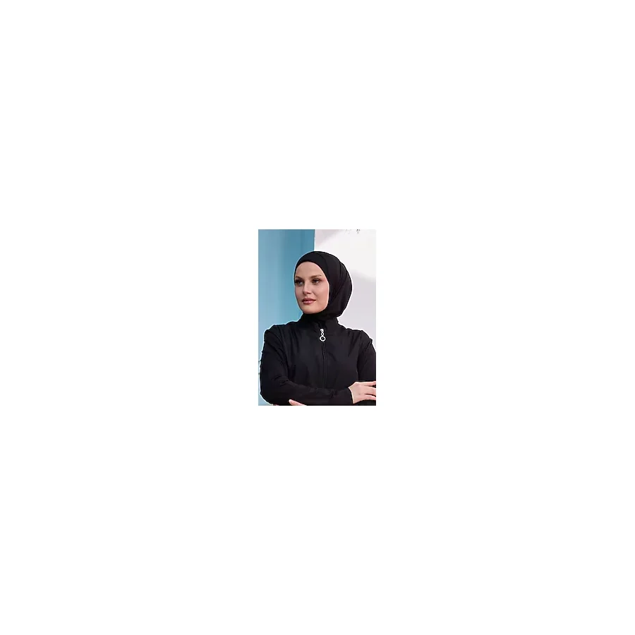 Remsa Mayo Yüzücü Eşarp Havuz Deniz Eşarp Siyah RBE-01