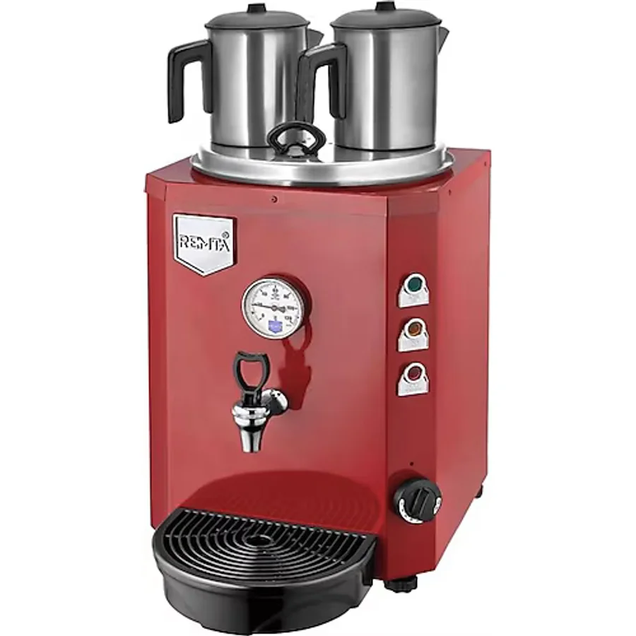 Remta DE12 Jumbo Çift Demlikli Kırmızı 13 lt Çay Kazanı