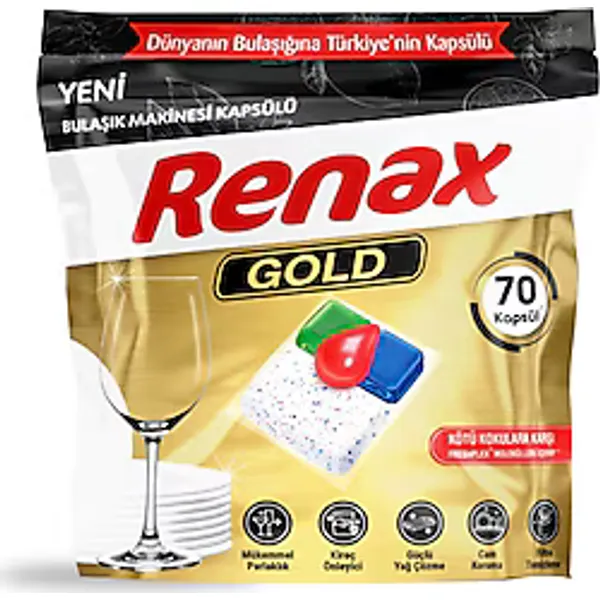 Renax Gold Bulaşık Makinesi Tableti 70'li