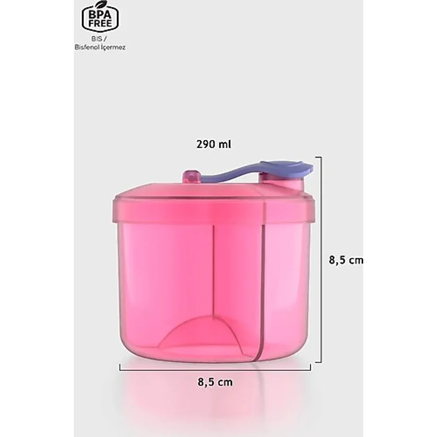 Renga Doli 290 Ml 3 Bölmeli Pp Toz Mama Kabı 221004 Pembe Pembe