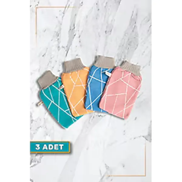 Renhua Mikrofiber Banyo Kesesi 3 Adet Nazik Peeling ve Derinlemesine Cilt Bakımı İçin Etkili Arındırma