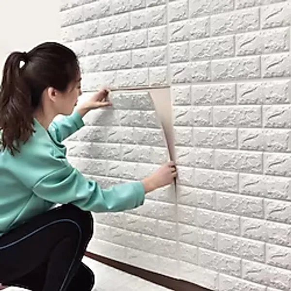 Renkli Duvarlar 70x54 Cm Kendinden Yapışkanlı Esnek Köpük Duvar Kağıdı Paneli 3d Boyutlu Tuğla Desen