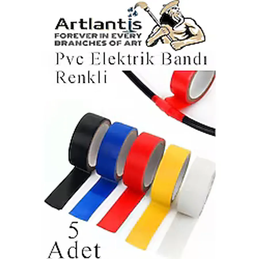 Renkli Elektrik Bandi 5 Adet Pvc Izolo Bant Elektrikci Bandi Su Gecirmez Isiya Dayanikli Yalitim Bandi