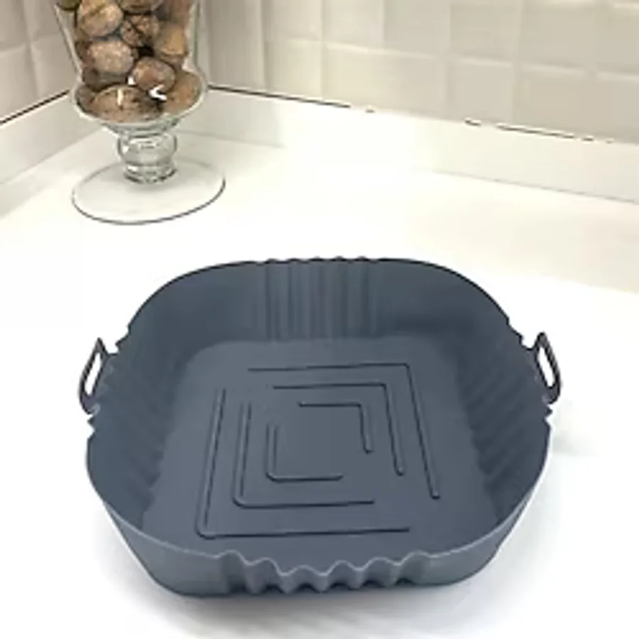 Renkli Isıya Dayanıklı Yıkanılabilir Silikon Fırın Airfryer Kare Model Pişirme Matı 20 cm (5582)