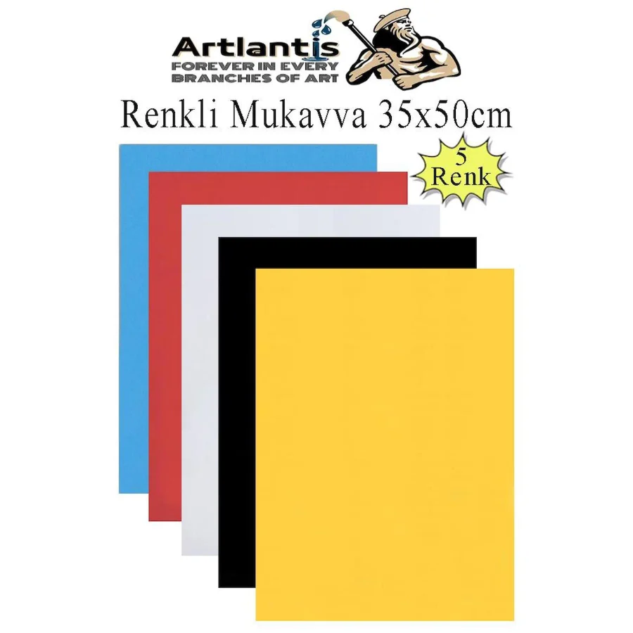 Renkli Mukavva 5 Renk 35X50 Cm 1 Paket Sert Renkli Karton 1.0 Mm Okul Okul Oncesi Anasinifi Hobi Etkinlik