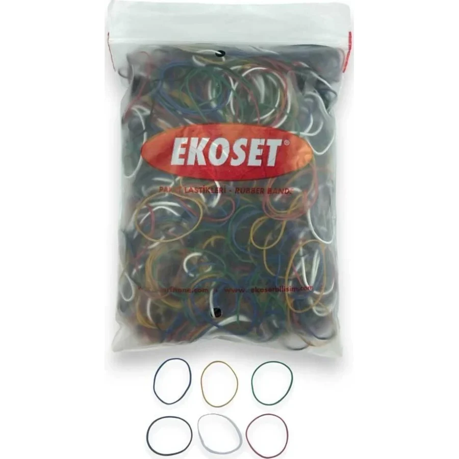 Renkli Paket Para Lastiği Karışık 6 Renk 70mm 1000 Adet
