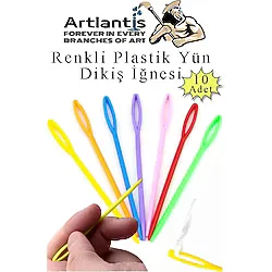 Renkli Plastik Yün İğnesi 9 Cm 10 Adet Plastik Dikiş İğnesi Plastik Örgü Dikme İplik İğne Dokuma İğnesi