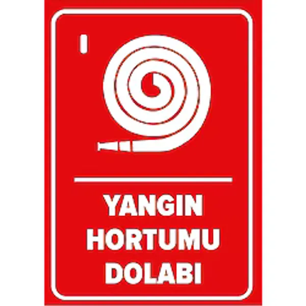 Renkli Reklam Yangın Hortumu Dolabı Levhası (Saç Malzeme) - 25 x 35 Cm