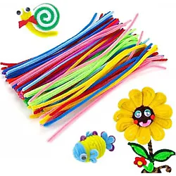 Renkli Şönil, 200 Adet, Eğitici Şönil Seti, Tüylü Tel, 30 Cm, Peluş Tel