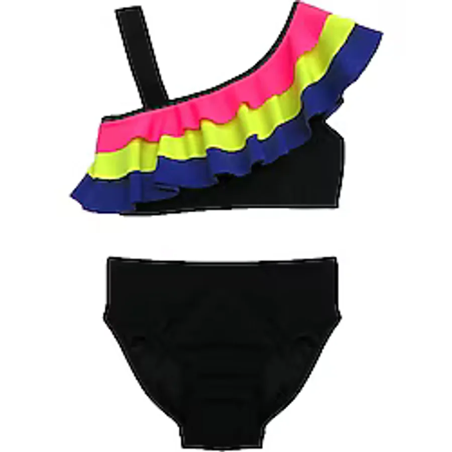 Renkli volanlı kız çocuk bikini takım DB200617BT