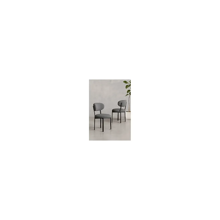 Renlife Yemek Masası Sandalyesi Sağlam Metal İskelet Modern Silinebilir Kumaş Sandalye 1 ADET (gri)