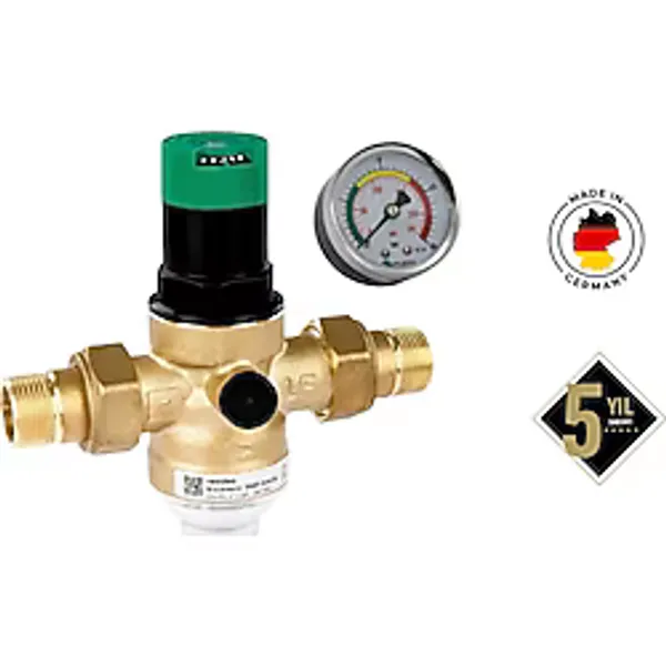 Resideo Braukmann (Honeywell) 3/4" Su Basınç Düşürücü - Entegre Filtreli, Rakorlu - Manometre Hediyeli - D06F-3/4A