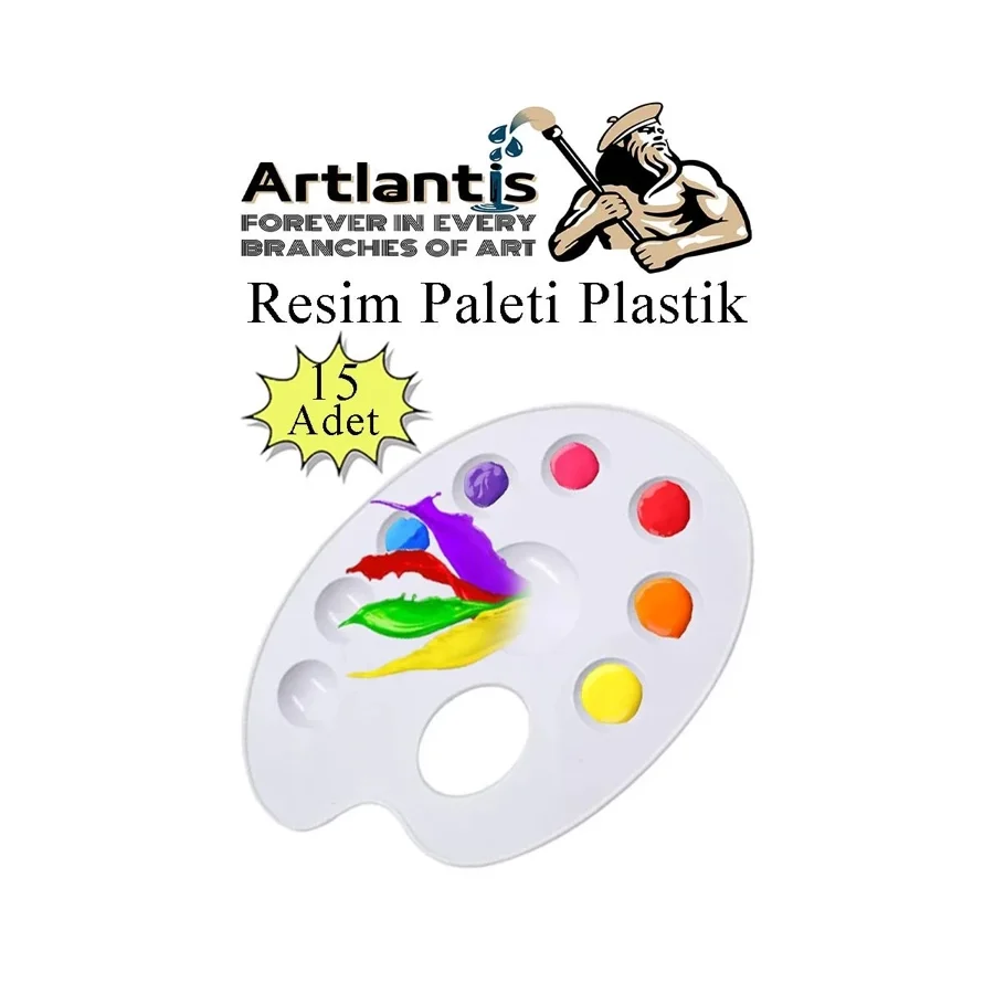 Resim Paleti Plastik 15 Adet Godeli Ressam Paleti Boyama Paleti Akrilik Boya Guaj Boya Suluboya