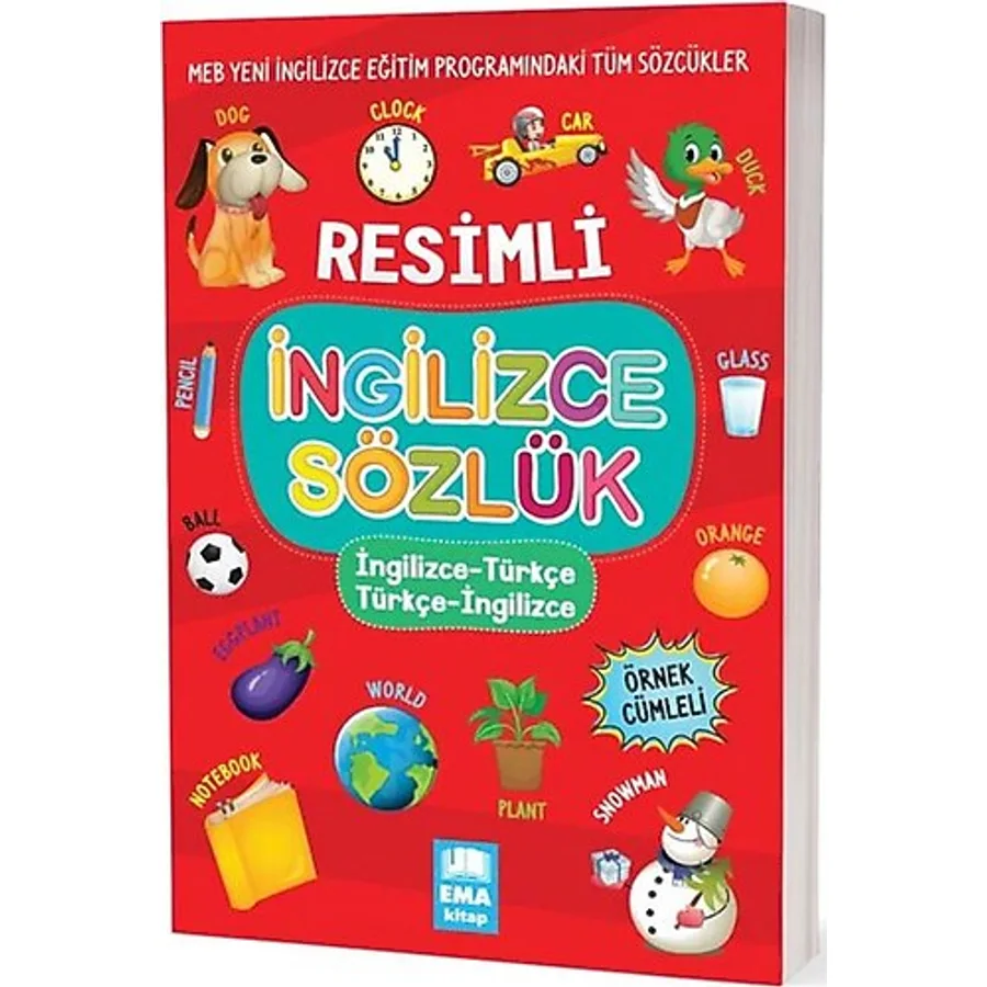 Resimli İngilizce - Türkçe Türkçe İngilizce Sözlük Örnek Cümleli- Ema Kitap