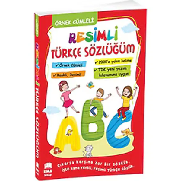 Resimli Türkçe Sözlük Örnek Cümleli 1 Adet TDK Yeni Yazım Kılavuzuna Uygun Ema Resimli Renkli Türkçe Sözlük 14x19 cm 1 Adet 1, 2 Sınıf