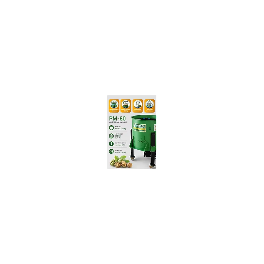 Resmak PM80 80 Litre 40 Kg Ceviz Soyma Makinesi