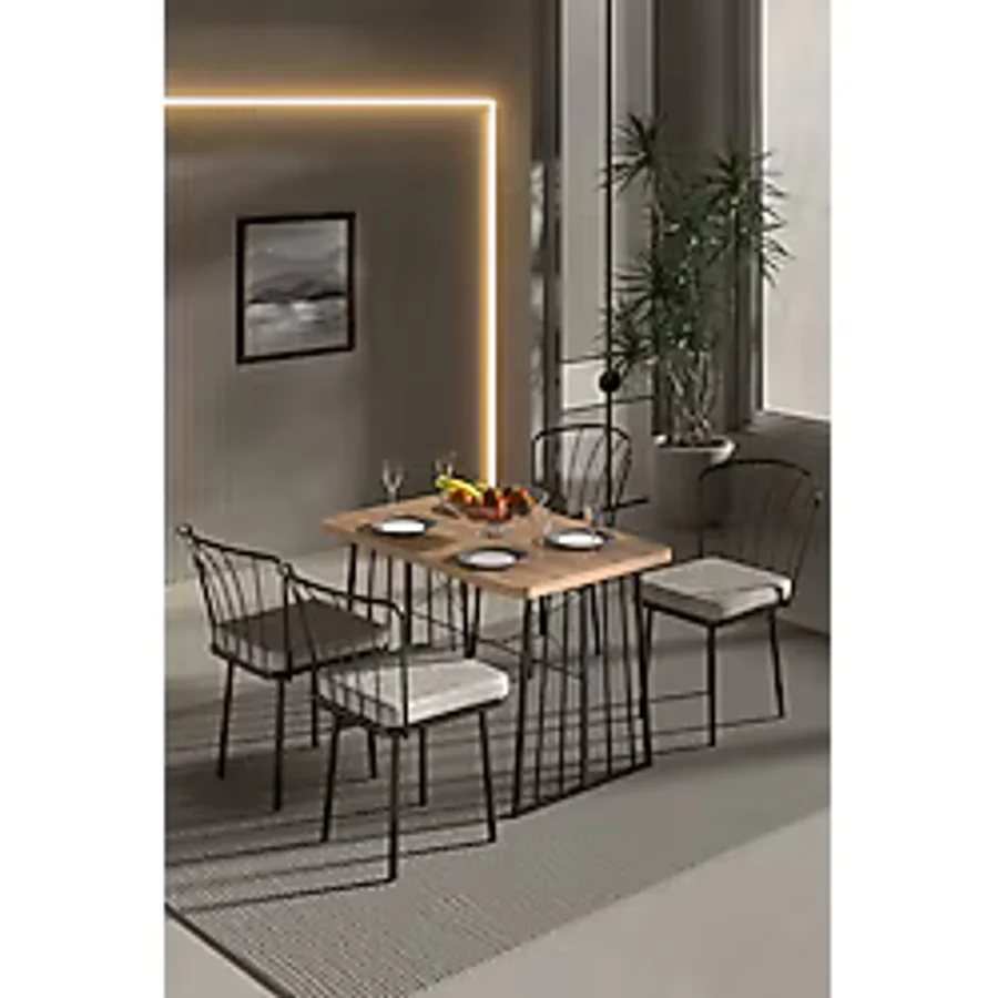 Retodesign Minderli Star Masa Ve 4 Adet Güneş Sandalyeli Takım