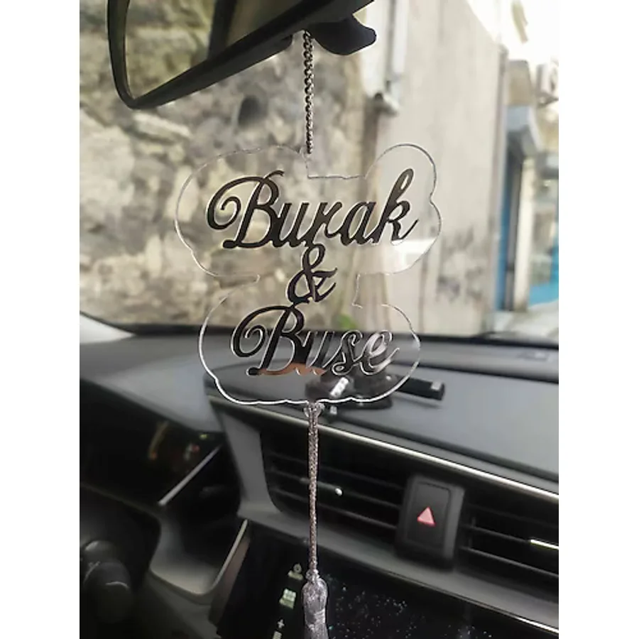 RetroLazer Ayna Pleksi Araba Dikiz Aynası Süsü Goldxgümüş K1