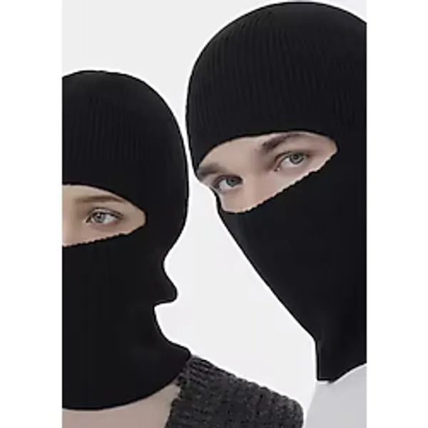 Reva 2'Li Unisex Erkek Kadın Termal Rüzgar Geçirmez Motorcu Kışlık Akrilik Triko Bere Kar Maskesi