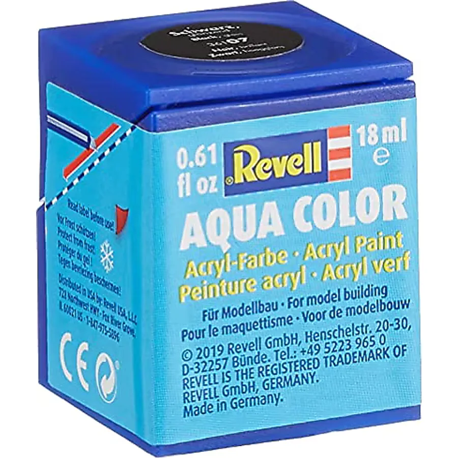 Revell - Su Bazlı Maket Boyası Siyah Parlak 18 Ml (36107)