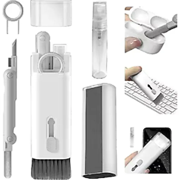 Rever 7in1 Çok Amaçlı Temizlik Kiti Telefon, Ekran, Laptop, Klavye, Telefon, Kulaklık Airpods Temizleyici - Beyaz
