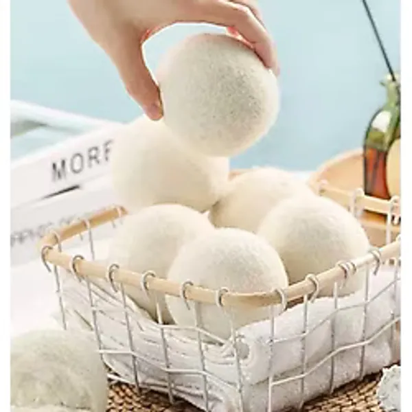 Reyo 6 Adet %100 Merinos Yünü Xl Çamaşır Yün Kurutma Topu (6-9 Kg Kurutma Makinası İçin Önerilir.) - Beyaz