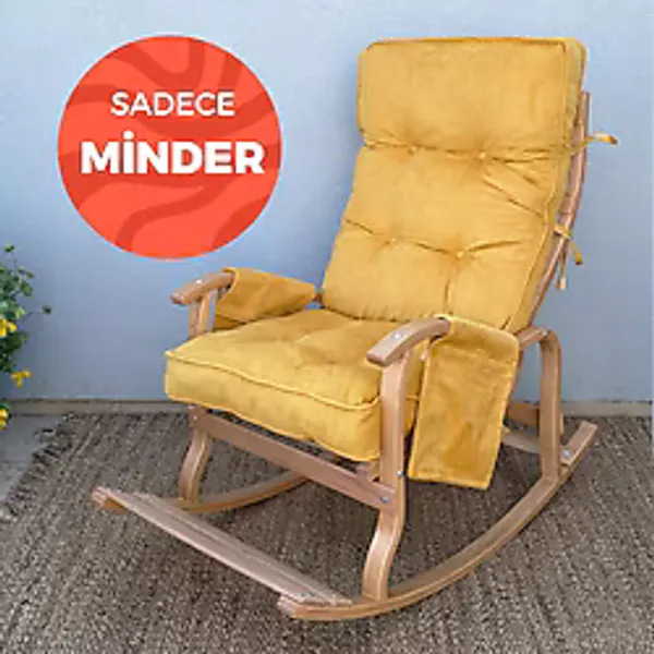 Reyo Home Sallanan Sandalye Minderi Kapitone Çift Cepli Hardal