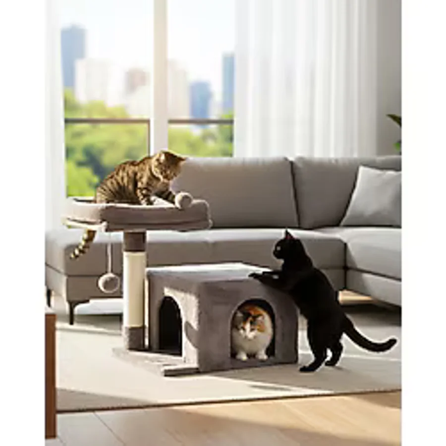 Reyo Pet Komfor Stepli Yuvalı Kedi Tırmalaması Antrasit