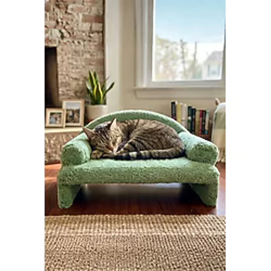 Reyo Pet Peluş Kedi Oturma Koltuğu Kedi Yatağı Yeşil