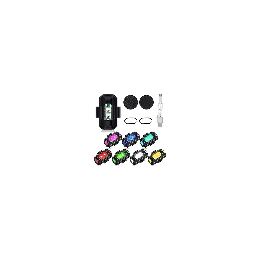 Rgb Oto, Motosiklet, Atv, Bisiklet Uçak Kanadı Çakar Mini Led Lamba Şarjlı (1 Adet)