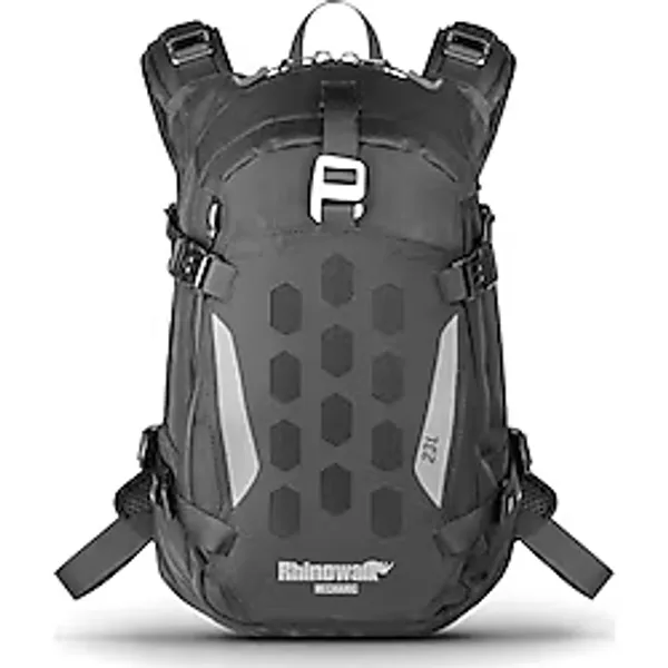 Rhinowalk Motosiklet sırt çantası, kask tutuculu, yağmur koruması, içecek torbası deliği, motosiklet, bisiklet sırt çantası, spor sırt çantası, dizüstü bilgisayar sırt çantası, yürüyüş, tırmanma