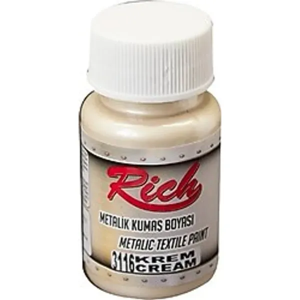 Rich 3116 Krem 50 cc Metalik Kumaş Boyası