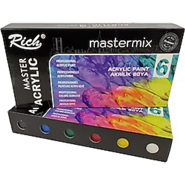 Rich Mastermix 60 cc Canlı 6'lı Akrilik Boya Seti