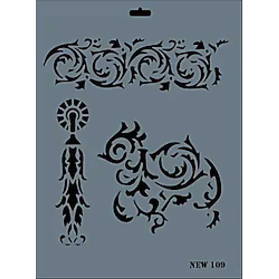 Rich New Seri N-109 Stencil 35X25 cm - Tek ebat - 001-Renkli