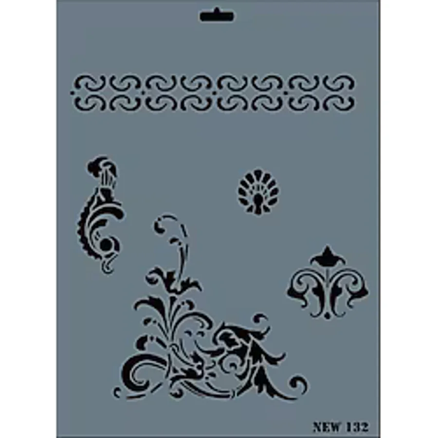 Rich New Seri N-132 Stencil 35X25 cm - Tek ebat - 001-Renkli