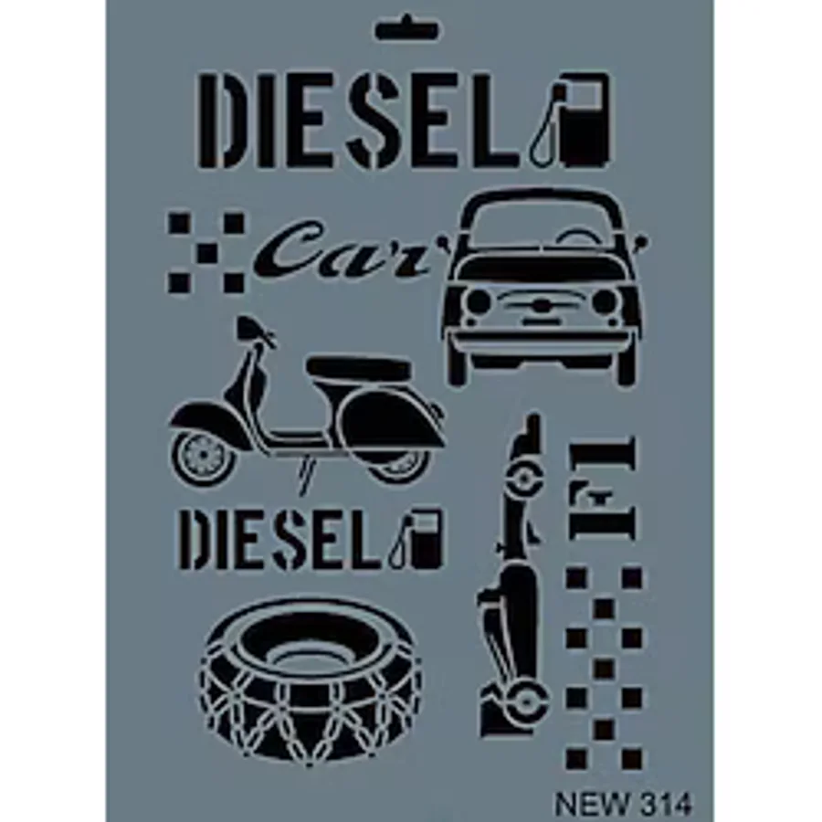 Rich New Seri N-314 Stencil 35X25 cm - Tek ebat - 001-Renkli