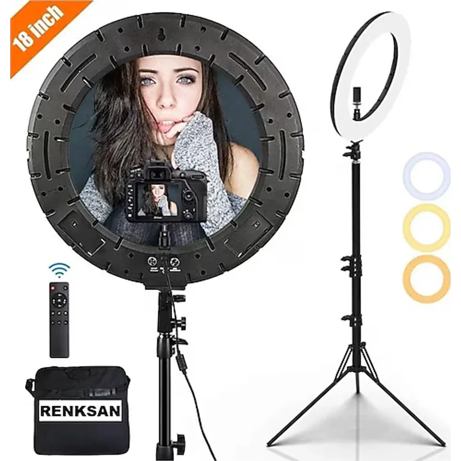 Ring Liğht Led 5500kw 18inch Makyaj Çekimleri Makeup Çekimleri Saç Çekimler Youtuber Kit
