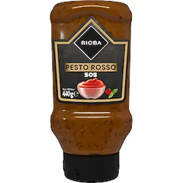 Rioba Rıoba Pesto Rosso Sos 440 G - Güneşte Olgunlaşmış Domatesli Makarna Sosu