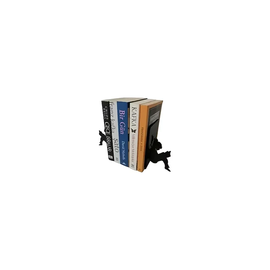 RİSİNGMABER Dekoratif Kitap Okuyan Kız Figürlü Metal Kitap Tutucu 2'li paket(Kitap Ayracı Hediyeli).