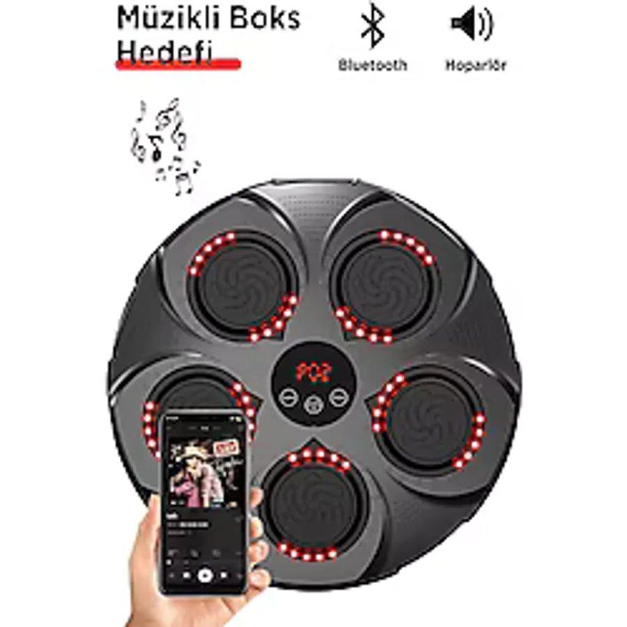 Ritimli Kum Torbası Boks Makinesi -Akıllı Boks Egzersiz Aleti - Müzikli Boks Hedefi
