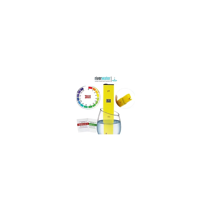 River Water Dijital Ph Metre / Su Arıtma-Akvaryum Ph Ölçüm Cihazı Pil + Kap + 2 Adet Çözelti (Pil Dahildir)