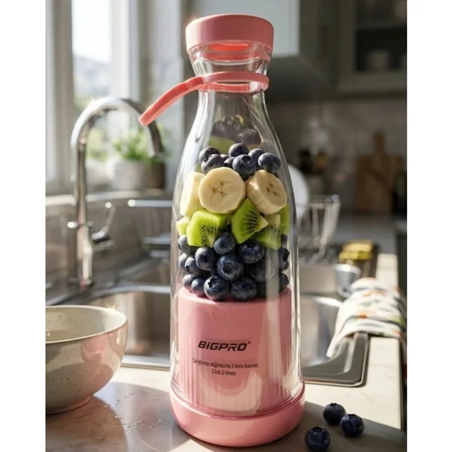 Rivera Tech Rvrtch Mini Blender USB Şarjlı Smoothie Hazırlayıcı Kolay Temizlenebilir Tasarım - Çok Renkli