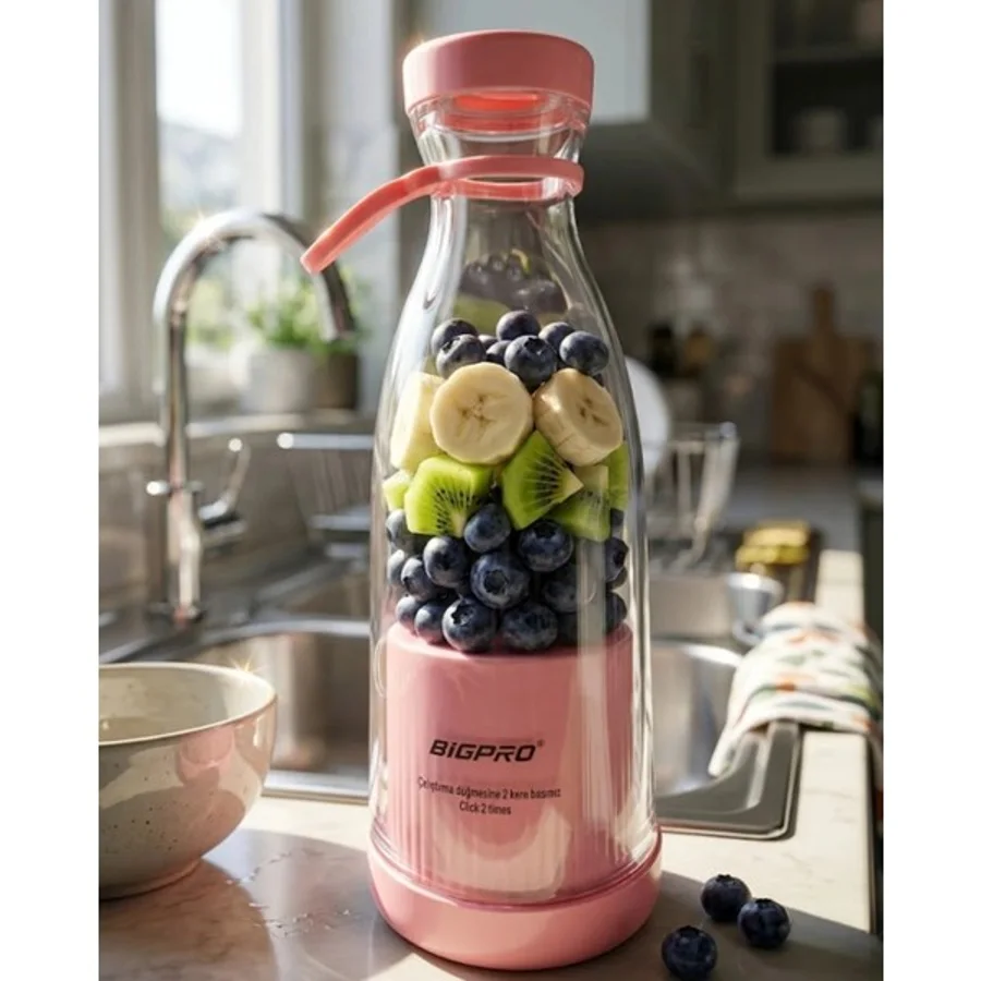 Rivera Tech Rvrthc Mini Blender USB Şarjlı Smoothie Hazırlayıcı Kolay Temizlenebilir Tasarım - Renkli
