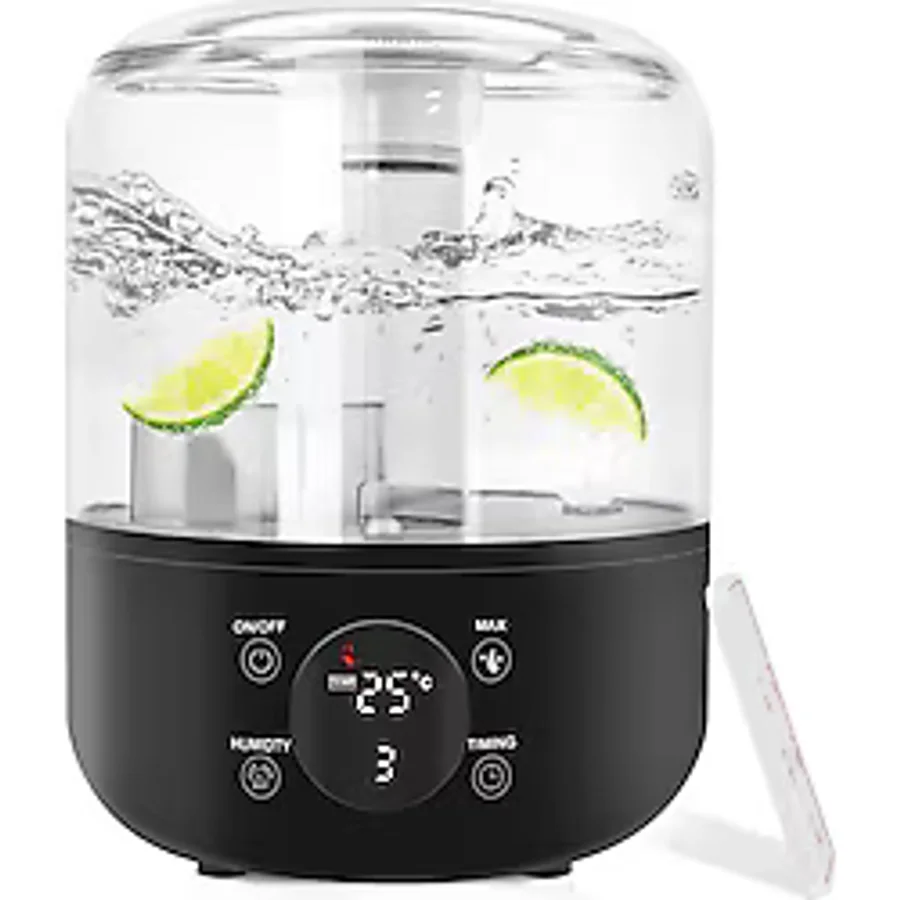 ROBEVE J001 Touch 4 Litre Ultrasonik Hava Nemlendirici Buhar Makinesi Dijital Nem Ölçerli Termometre