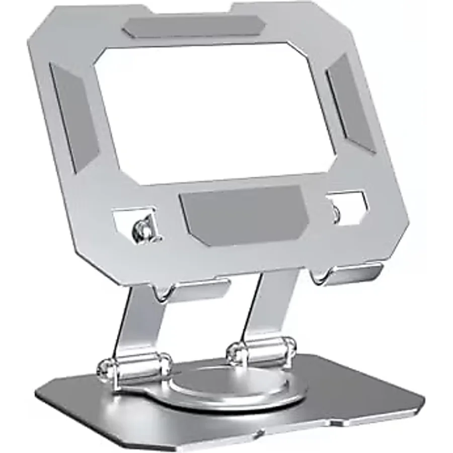 ROBEVE Tablet Standı 360 Derece Dönebilen Tablet Stand Katlanabilir Metal Tablet Tutucu Standı Tablet ve Telefon Tutucu Stant Tablet Tutucu Metal (Metalik Gri)