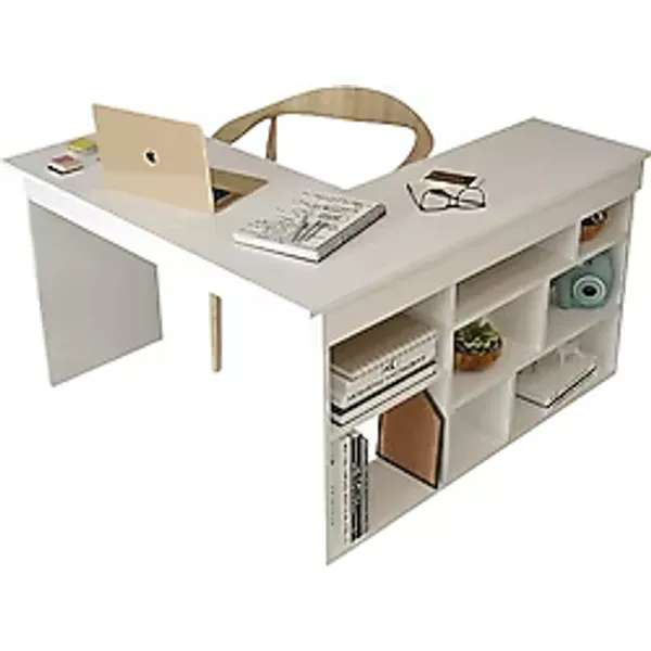 Robin Home Boston 50x120 cm Kitaplık Raflı L Çalışma Masası