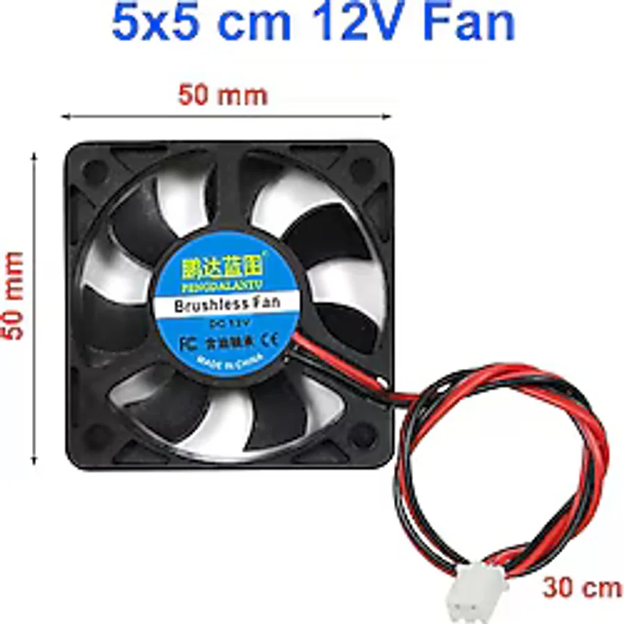 ROBİZ DC 12V FAN 50x50mm Soğutucu Kuluçka Ekran Kartı Cooler Pervane