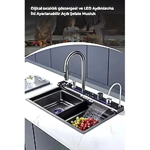 Robo Dijital Akıllı Eviye Seti Gri
