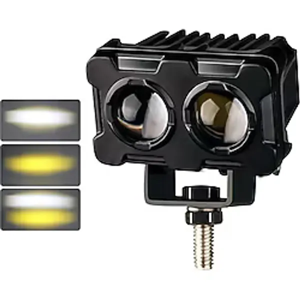 Robot Sis Farı Çift Renk Sarı-beyaz Araç Motosiklet Off Road Led Lamba Çift Gözlü 50w Metal 1 Adet